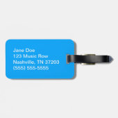 青い楽譜の荷物のラベル ラゲッジタグ (裏面横)