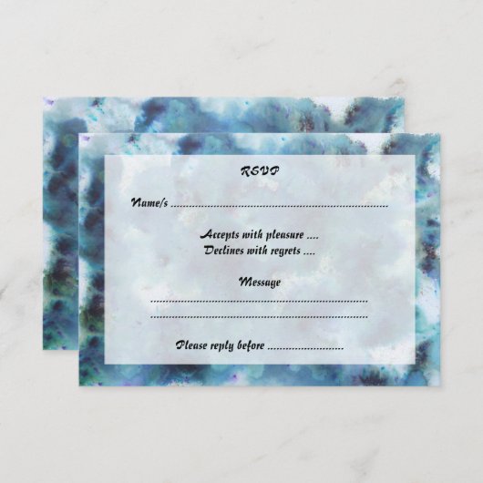 青い概要 出欠カード (正面/裏面)