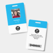 青い標準企業の従業員名タグ バッジ (正面＆裏面)