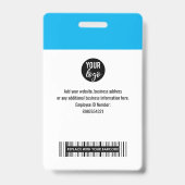 青い標準企業の従業員名タグ バッジ (裏面)