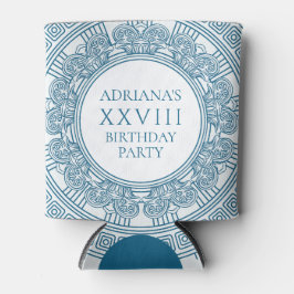 青い模様のギリシャのトガパーティーのテーマです。 缶クーラー