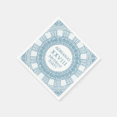 青い模様のギリシャの誕生日パーティー スタンダードカクテルナプキン (角)