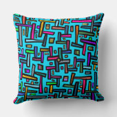 青い模様のドードル クッション (裏面)