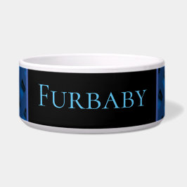 青い模様のペットボウル。 ボウル