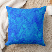 青い模様 クッション (ブランケット)