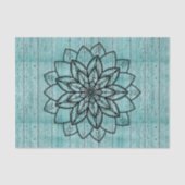 青い樹齢の木材の曼荼羅 薄葉紙 (正面)