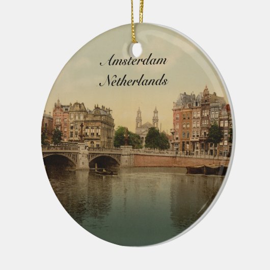 青い橋およびAmstelの川、アムステルダム セラミックオーナメント (左)
