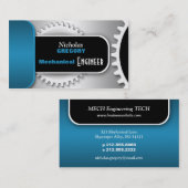 青い機械工学者のギアの名刺 名刺 (正面/裏面)