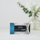 青い機械工学者のギアの名刺 名刺 (スタンド正面)