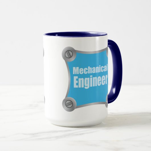 青い機械技術者 マグカップ (正面右)