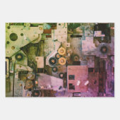 青い機械機械ロボットおもしろいカッコいいオタク系の ラッピングペーパーシート (正面2)