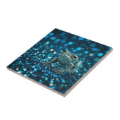 青い次元のカエルの神秘的な青い《写真》ぼけ味 タイル (側面)