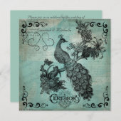 青い歌を歌うペアの結婚式招待状 招待状 (正面/裏面)