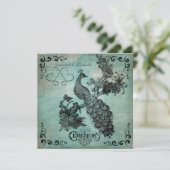 青い歌を歌うペアの結婚式招待状 招待状 (スタンド正面)