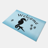 青い歓迎の形式に航海する ドアマット (アングル)