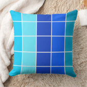 青い正方形のグラデーションストライプの クッション (ブランケット)