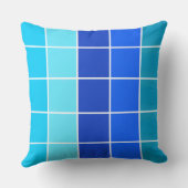 青い正方形のグラデーションストライプの クッション (裏面)