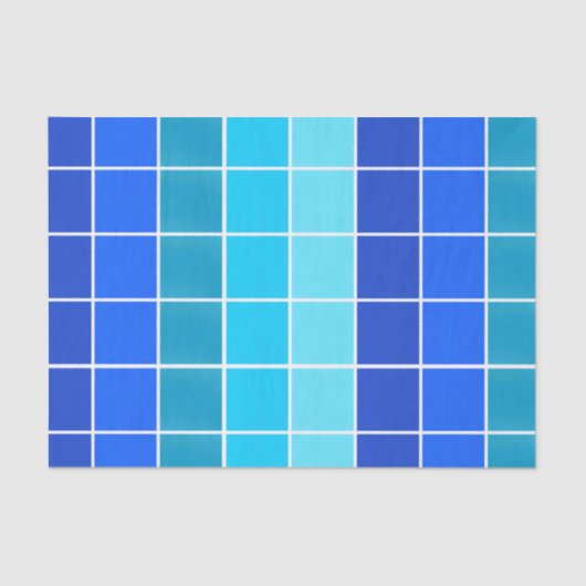 青い正方形のグラデーションストライプの 薄葉紙 (正面)
