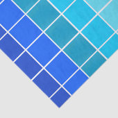 青い正方形のグラデーションストライプの 薄葉紙 (詳細)