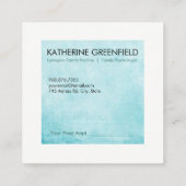 青い正方形のブロックのビジネスかアポイントメントカード 予約カード (裏面)