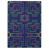 青い正方形の幾何学的クリップボード クリップボード (裏面)