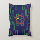 青い正方形の幾何学的 アクセントクッション (正面(垂直))