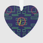 青い正方形の幾何学的 オーナメント (正面)