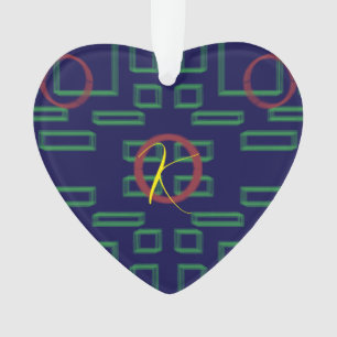 青い正方形の幾何学的 オーナメント