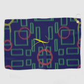 青い正方形の幾何学的 ゴルフタオル (横)