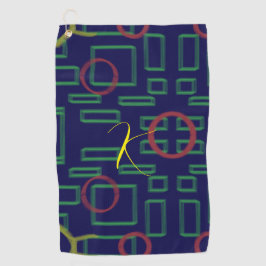 青い正方形の幾何学的 ゴルフタオル