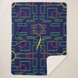 青い正方形の幾何学的 シェルパブランケット