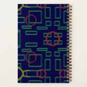 青い正方形の幾何学的 ノートブック (裏面)