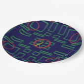 青い正方形の幾何学的 ペーパープレート (アングル)