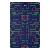 青い正方形の幾何学的 ミニクリップボード (裏面)