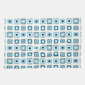 青い正方形の青い正方形の青い正方形の青 キッチンタオル (横)