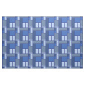 青い正方形ジオメトリ – 感情型枠と色 ファブリック (ヤード)