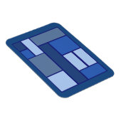 青い正方形ジオメトリ – 感情型枠と色 マグネット (右側)