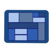 青い正方形ジオメトリ – 感情型枠と色 マグネット (横)