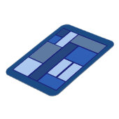 青い正方形ジオメトリ – 感情型枠と色 マグネット (左側)