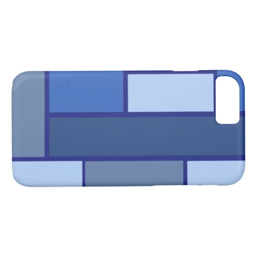 青い正方形ジオメトリ – 感情型枠と色 Case-Mate iPhoneケース (裏面(横))