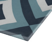 青い正方形パターン カッティングボード (角)