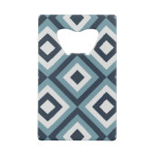 青い正方形パターン クレジットカード栓抜き (裏面)