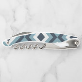 青い正方形パターン ソムリエナイフ (裏面)