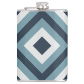 青い正方形パターン フラスク (正面)
