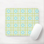 青い正方形パターン マウスパッド (マウス)