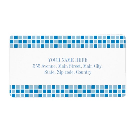 青い正方形パターン ラベル (正面)