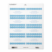 青い正方形パターン ラベル (フルシート)