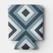 青い正方形パターン 缶クーラー (裏面)