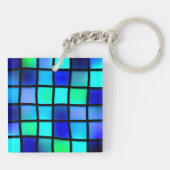 青い正方形 キーホルダー (裏面)