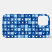 青い正方形、水の色シームレスなモザイク。 Case-Mate iPhoneケース (裏面 (横))